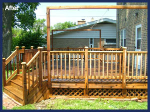 Sample picture of deck cleaning and deck staining in Evanston, IL 60202